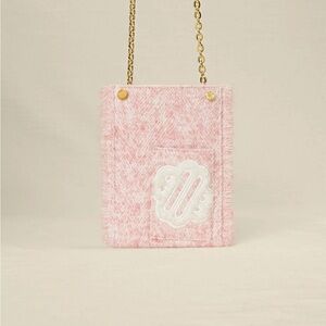 NWT Maje Pink tweed-effect phone bag